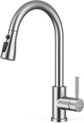 WEWE Pull-Down Kitchen Faucet, 3-Mode Sprayer, Brushed Nickel, High Arc | 360° by WEWE