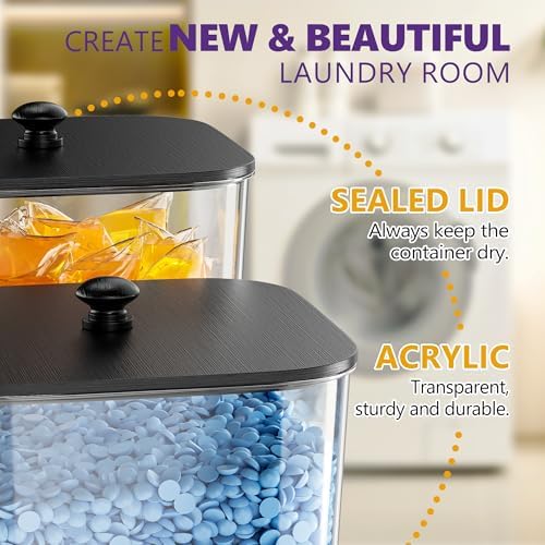 Moforoco 5 Pack Laundry Pods Container, Large Detergent Powder Storage - Image 5