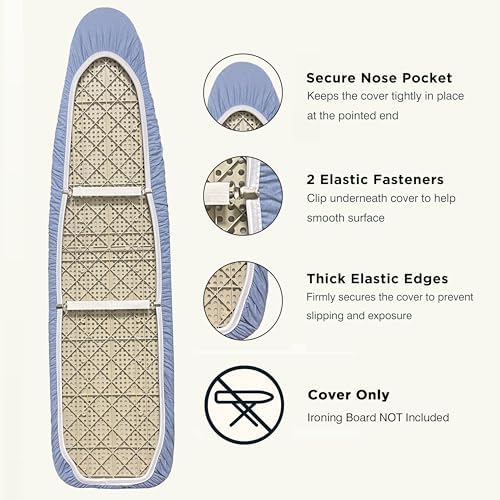 UniSimp Ironing Board Cover and Pad 15"x54" Extra Thick Natural Cotton - Image 4