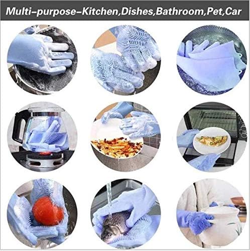 Silicone Dishwashing Gloves, Pet Grooming Rubber Scrubbing - Image 5