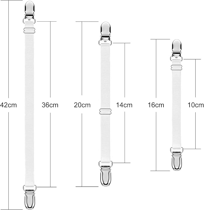 Boao 12 Pcs Bedsheet Strap Elastic Clip, 14-28 Inch Length | Adjustable Corner - Image 2