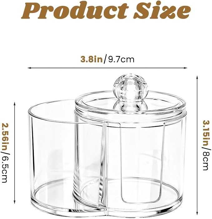 2- Grid Q-tip Holder for Bathroom, Cotton Swab Holder - Image 2