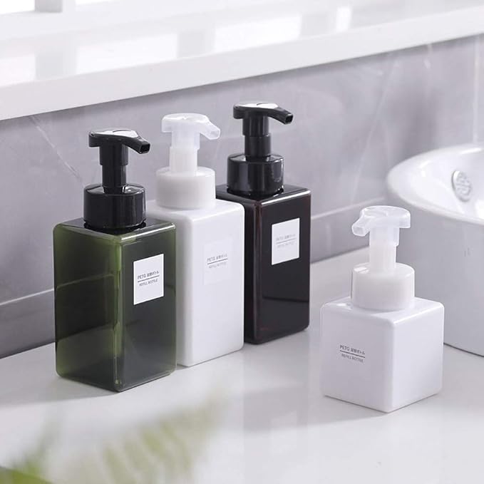 Foaming Soap Dispenser, 9oz Plastic Refillable Pump Bottle, 2 Pack, Shampoo & - Image 5