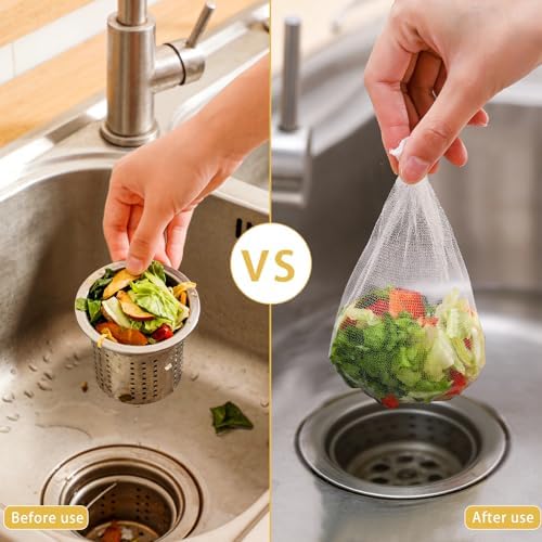 500 PCS Disposable Kitchen Sink Drain Strainer Mesh Bag - Image 2
