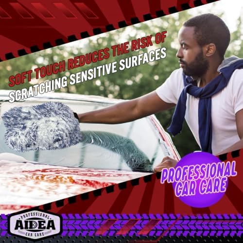 AIDEA Car Wash Mitt Microfiber, 2PK Wheel Cleaner Mitts, 7.12''X10.14'' - Image 5