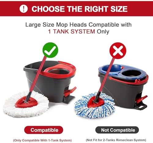 4 Pack Mop Heads Replacements for O-Ceda Easy Wrin Spin System, Microfiber - Image 2