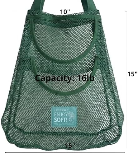 Durable Hanging Mesh Bags for Fruit & Vegetables. Reusable, Breathable Storage - Image 3