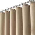 Dynamene Stall Waffle Shower Curtain 256 GSM Heavy Fabric 60x84 Beige/Khaki by Dynamene