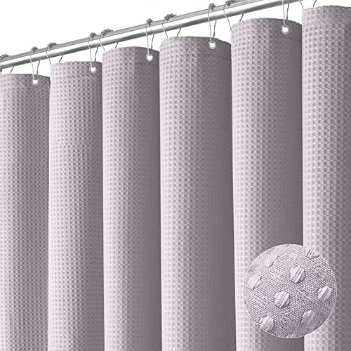 Dynamene Extra Wide Waffle Shower Curtain 256 GSM Fabric 108x72 Lavender by Dynamene
