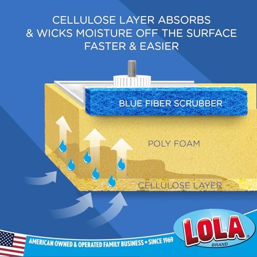 LOLA Cellulose SqueezeMatic Butterfly Sponge Mop Refill, 12 Pack, Floor Cleaning - Image 3