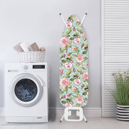 Pink Rose Ironing Board Cover Pad Cover Scorch Stain Resistant Ironing Board - Image 3