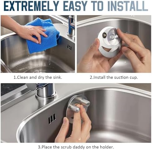 Yoshiky Stainless Steel Smiley Face Dish Sponge Holder, Rv Apartment Kitchen - Image 3