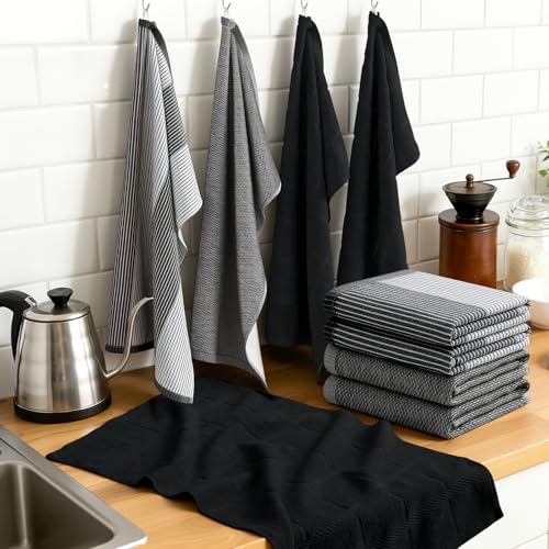 Homaxy 6 Pack Cotton Terry Premium Kitchen Towels, 18 x 28 in - Image 6