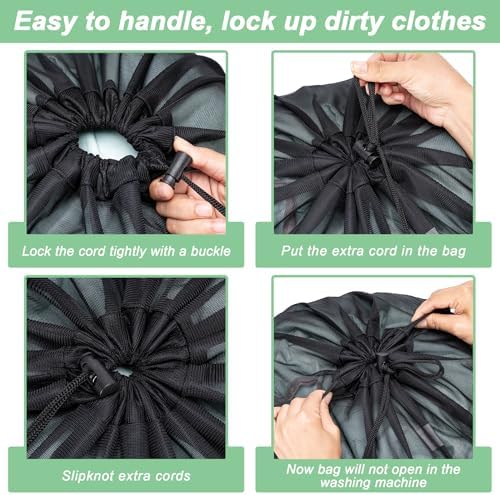 1 Pack Mesh Travel Laundry Bag 24" x 36"Extra Large Dirty Clothes Organizer - Image 5