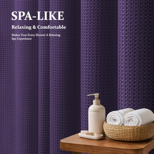 Dynamene Stall Waffle Shower Curtain 256 GSM Heavy Fabric 36x72 Purple - Image 3