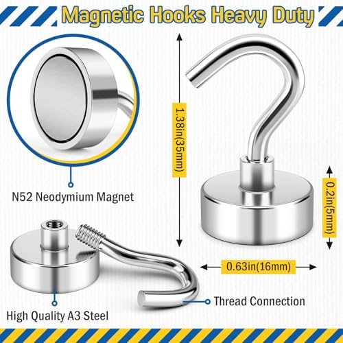 FINDMAG 50 Pack Magnetic Hooks for Cruise Cabins, 30LB+ Magnets - Image 6