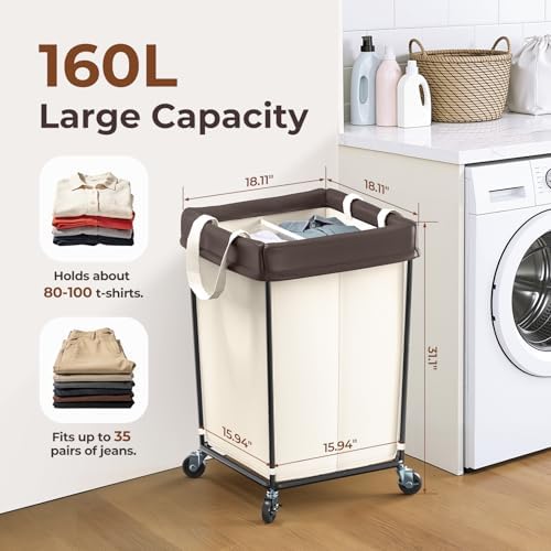 160L Rolling Laundry Basket - Image 2