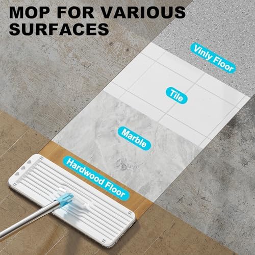 Mop and Bucket Set, Squeeze Flat Mop and Bucket System, Dry & Wet Wall Mop - Image 3
