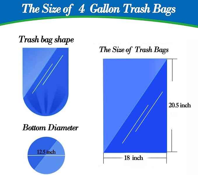 Hommaly 4 Gallon 150pcs Small Clear Trash Bags Strong Clear Garbage Bags - Image 2