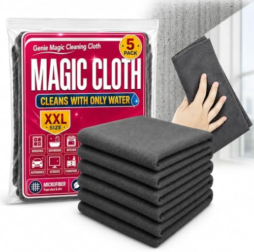 5 Pack Thickened Genie Magic Cleaning Cloth, XXL Microfiber Magic Cloth by Unknown