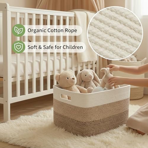 JMvicyroam 96L Large Woven Cotton Rope Blanket Basket - Image 4