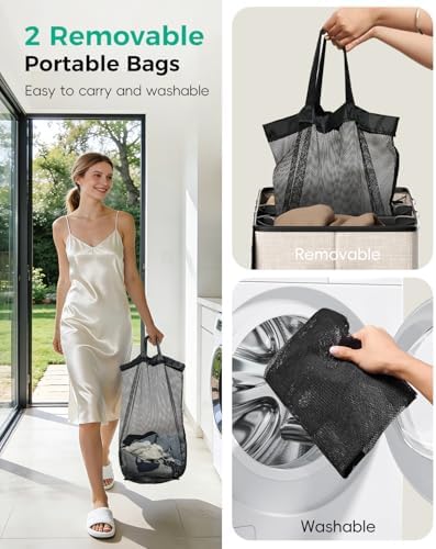 150L 2-Section Laundry Hamper - Image 6