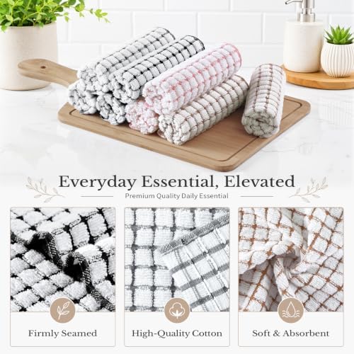 Homaxy 12 Pack Terry Kitchen Dish Cloths - Image 2