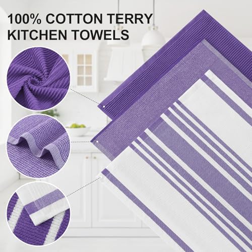 Homaxy Cotton 380 GSM Premium Kitchen Towels, 6 Pack - Image 2