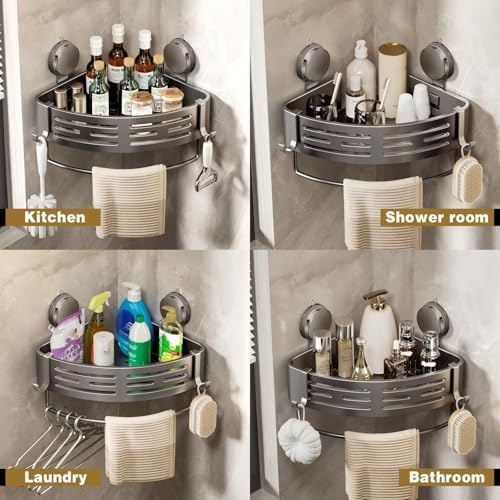 VOLPONE Shower Caddy Corner Suction Cup Shower Shelf Corner No Drilling - Image 5