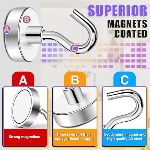 TRYMAG Magnetic Hooks for Cruise Cabins, 25 Pack - Image 4