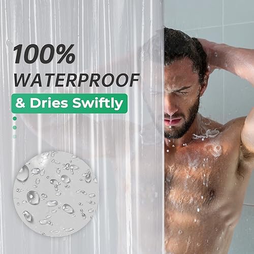 AmazerBath Stall Shower Curtain Plastic, Small Shower Curtain Clear 40 x 72 - Image 4