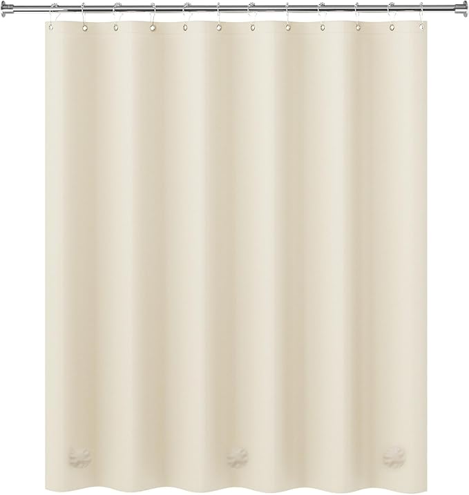 AmazerBath Beige Shower Curtain Liner Plastic, 8G PEVA Shower Liner Cream - Image 2