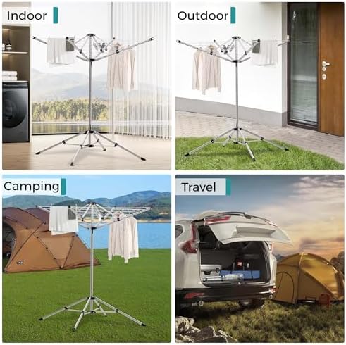 JS HANGER Portable Umbrella Clothesline, 65 Ft of Hanging Space, Pre-Strung - Image 6