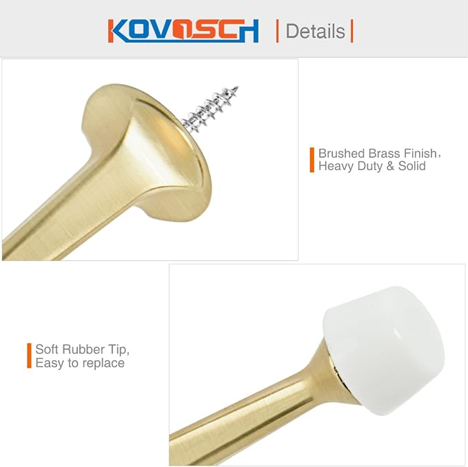 6 Pack Gold Solid Rigid Door Stops - Image 4