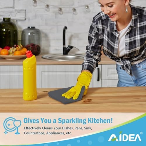 AIDEA Microfiber Cleaning Cloth Grey 100PK, Microfiber Towels 11.5"×11.5" - Image 5