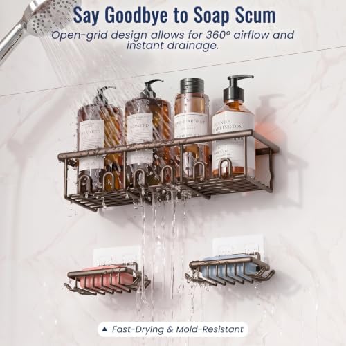 8 Pack Adhesive Rustproof Shower Caddy - Image 5