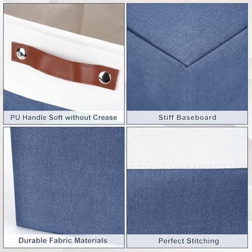 Bagnizer 13x13 Cube Storage Bins, Collapsible Fabric Storage Box, 4 Pack Closet - Image 6