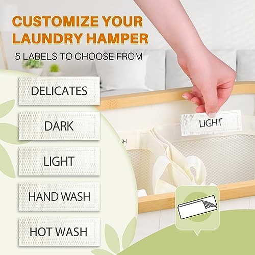 145L Laundry Hamper with Lid, 3 Section Laundry Basket with 3 Removable Bag - Image 4