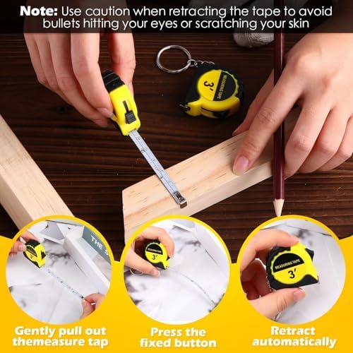 Kanayu 30 Pcs Mini Tape Measure Keychains 3 ft Small Retractable Measuring Tape - Image 4