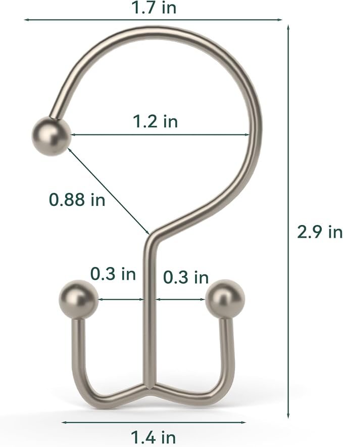 24 Pcs Shower Curtain Hooks, Goowin Shower Curtain Rings, Durable Shower - Image 4