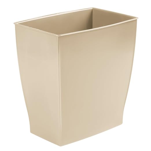 iDesign Small Plastic Bathroom Trash Can, Slim Rectangle - Image 9