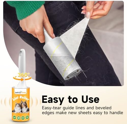 Extra Sticky Lint Roller for Pet Hair, 600 Sheets, 2 Handles - Image 3