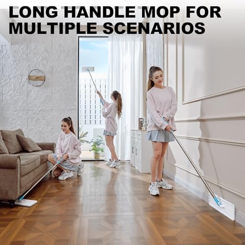 Mop and Bucket Set, Squeeze Flat Mop and Bucket System, Dry & Wet Wall Mop - Image 6