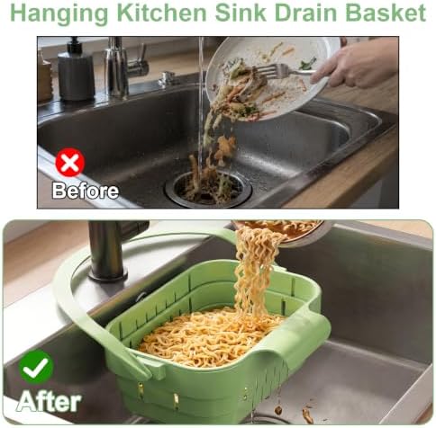 Foldable Hanging Sink Drain Basket Space Saving Colander - Image 3