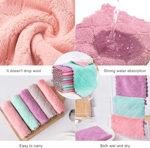 32 Pack Cleaning Cloth Kitchen Cloth, Dish Towels Super Absorbent Coral Velvet - Image 2