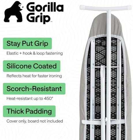 GORILLA GRIP Padded Ironing Board Cover, 15x54 Silver - Image 2