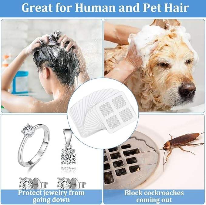 25 Pack Square Disposable Shower Drain Hair Catcher Stickers | Waterproof - Image 5
