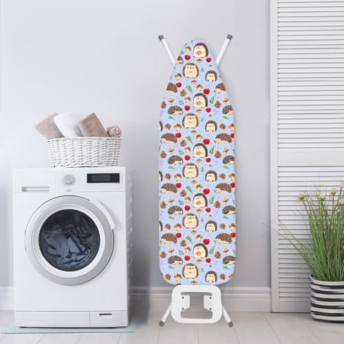 Cute Hedgehog Ironing Board Cover, Apple Pinecone Pattern Polyester Elasticated - Image 3
