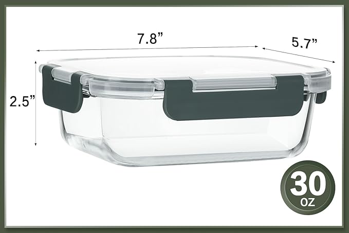 10 Packs 30 oz Glass Meal Prep Containers - Image 2