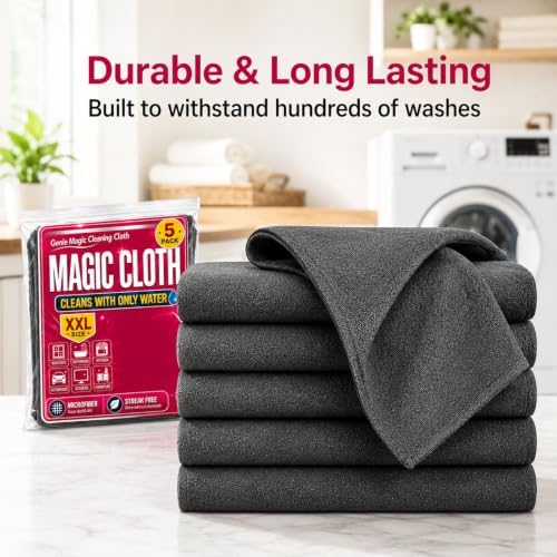5 Pack Thickened Genie Magic Cleaning Cloth, XXL Microfiber Magic Cloth - Image 3